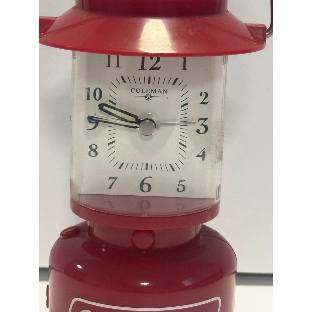 Coleman 6 Inch Lantern - Novelty Clock Battery Operated with Light & Alarm Red